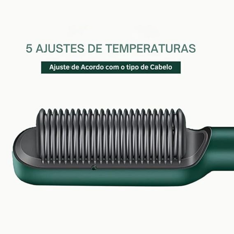 Escova Alisadora Elétrica Bivolt – Verde