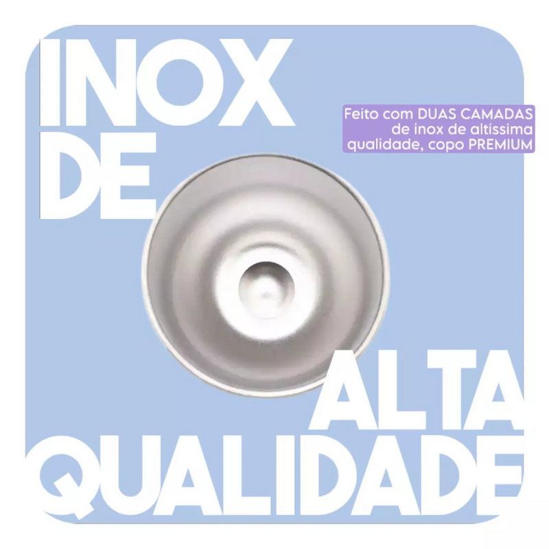 Copo Cuia Térmico Inox com Tampa Antivazamento (360 ml) – Preto