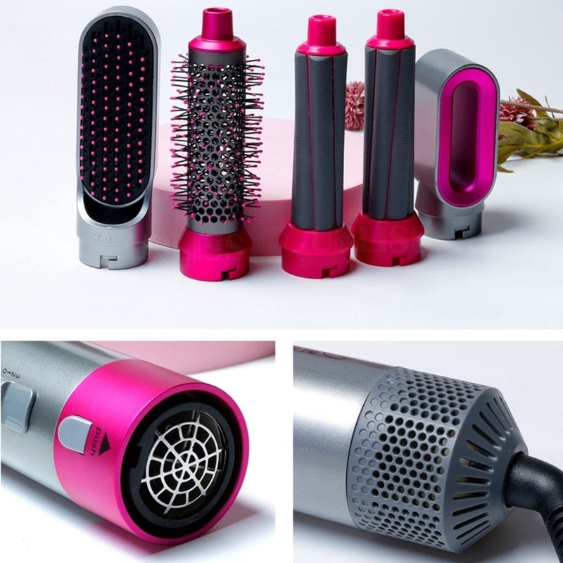 Escova Secadora de Cabelo 5 em 1 Multifuncional – PINK/PRATA