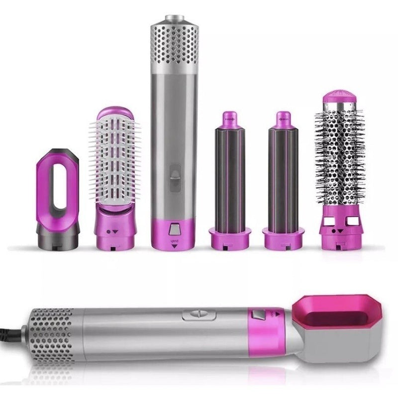 Escova Secadora de Cabelo 5 em 1 Multifuncional – PINK/PRATA