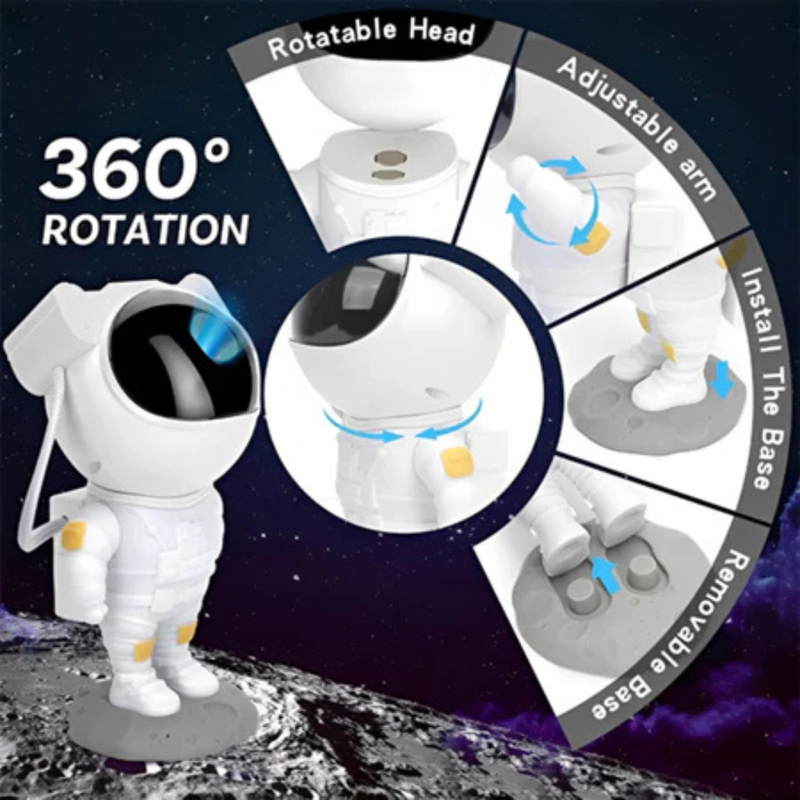Mini Projetor Astronauta Luz Estelar com Controle Remoto – BM-F927