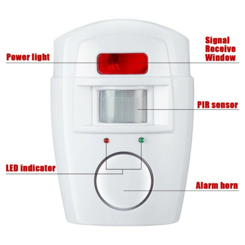 Conjunto de Alarme com Sensor Infravermelho + 2 Controles Remotos