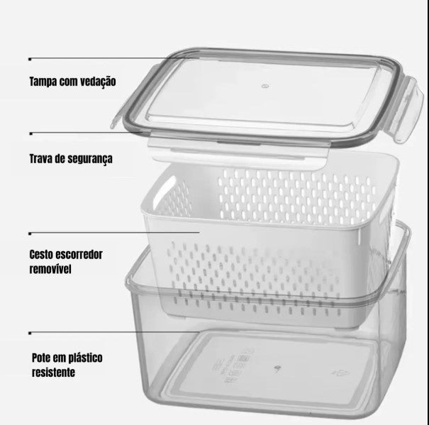 Conjunto Hermético para Alimentos (3 Potes com Tampa) – BM-F1040