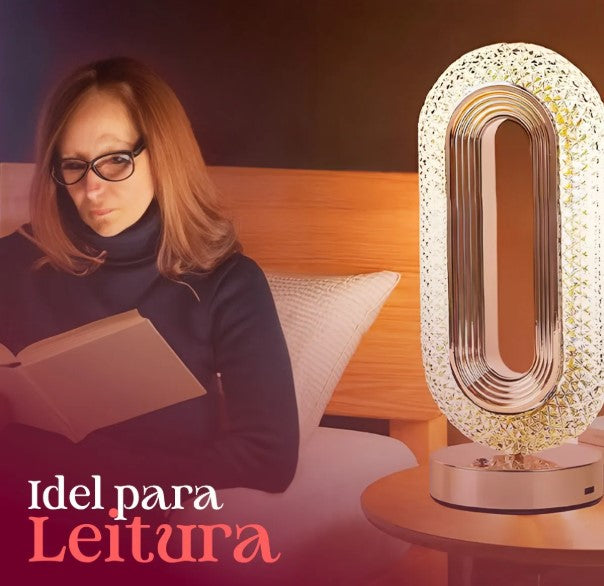 Luminária Abajur Cristal LED Touch Recarregável USB – Retrô