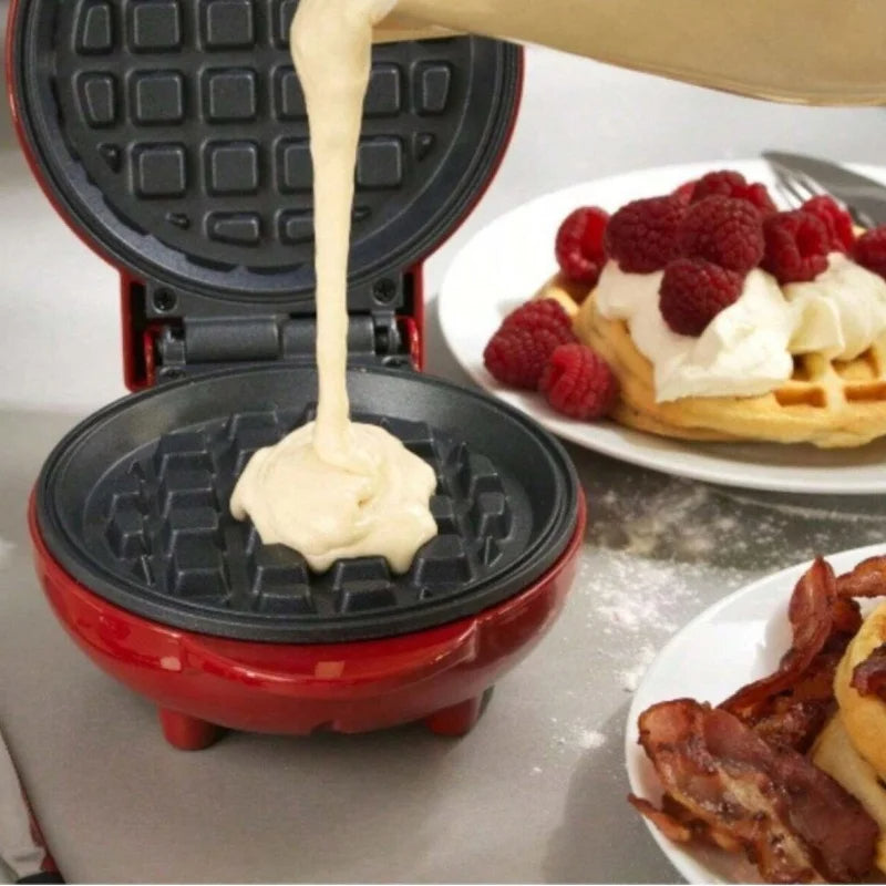 Mini Máquina Elétrica para Fazer Waffles – Compacta e Prática