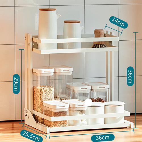 Compact Spice Organizer Countertop Multi-tier Easy Setup Holder Stand Kitchen Counter Storage