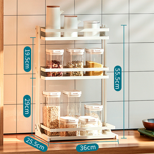 Compact Spice Organizer Countertop Multi-tier Easy Setup Holder Stand Kitchen Counter Storage