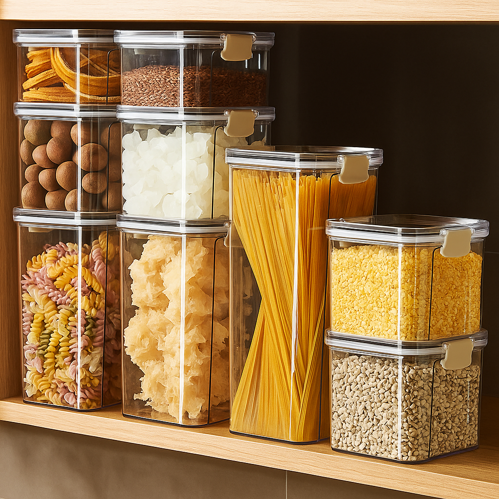 Premium Food-Safe Grain Containers – Clear Stackable Storage Bins