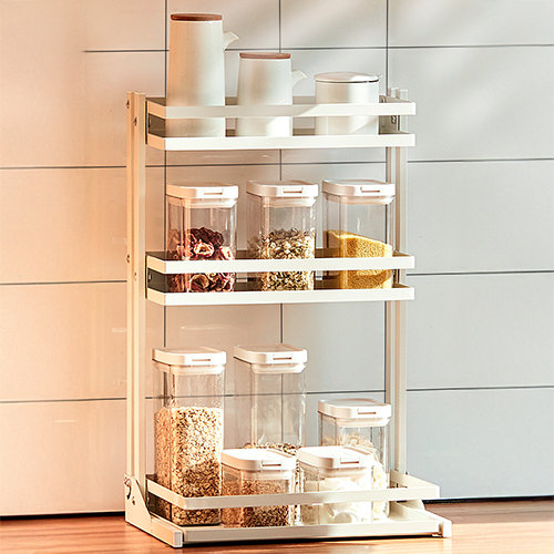 Compact Spice Organizer Countertop Multi-tier Easy Setup Holder Stand Kitchen Counter Storage