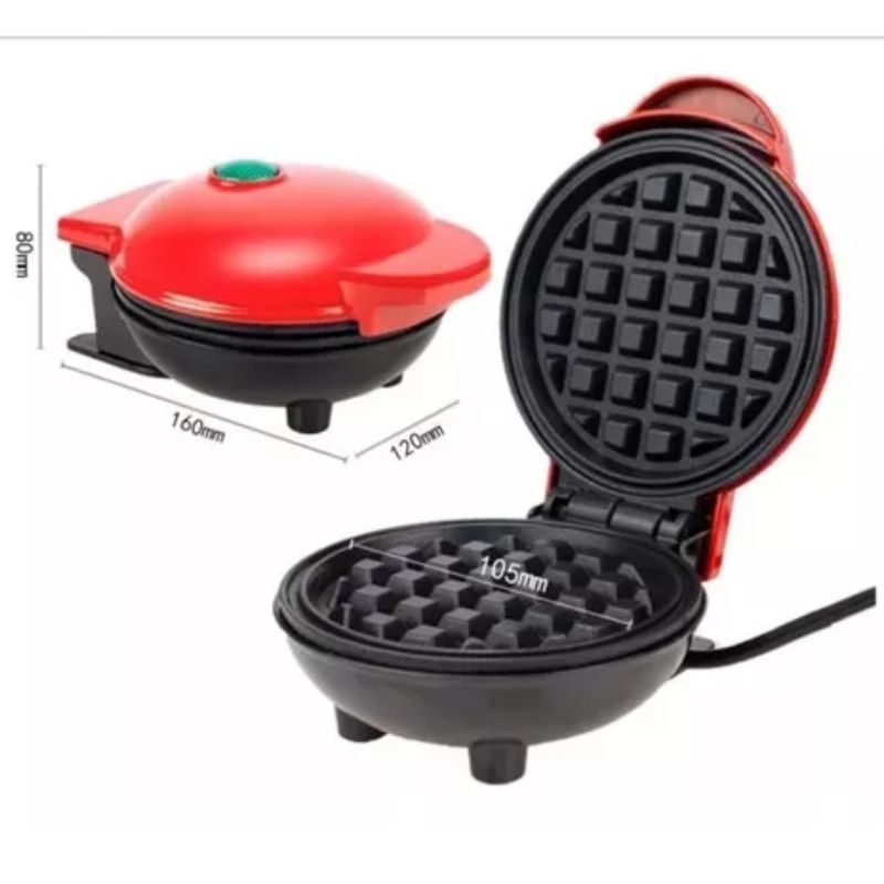 Mini Máquina Elétrica para Fazer Waffles – Compacta e Prática
