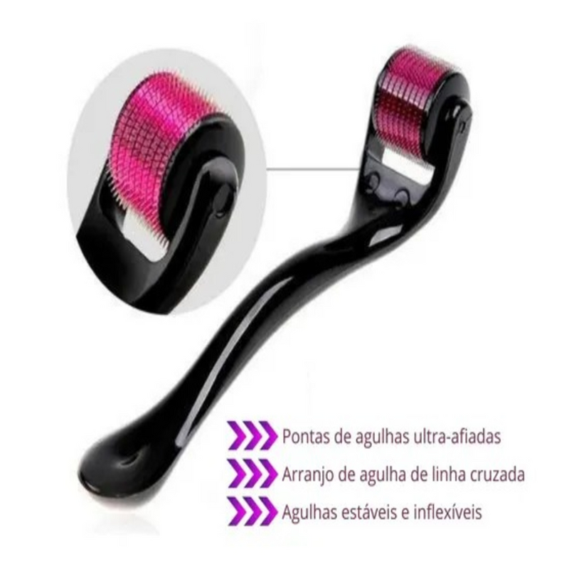 Dermaroller Rolo com Microagulhas Anti Rugas 1mm